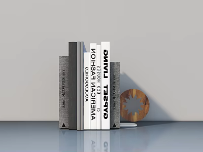 Stacked Lifestyle Books With Wheels Motion And Casset Living Titles And Wooden Decor 3d model