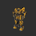 Game Movie Character Yellow Robot With Mechanical Design And Black Accents
