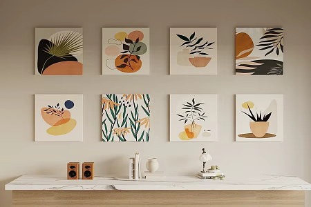 Plant Hanging Paintings 3d model