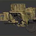 Yellow Military Weapon System with Mechanical Barrel and Sensor Components for Armored Combat Applications 3d model