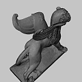 Game and Movie Fantasy Character Black Winged Mythical Creature Sculpture with Detailed Texture