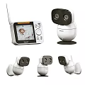 Projection Monitoring Systems With Various Surveillance Cameras And Security Devices