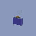 Purple Ribbed Vanity With Marble Countertop Golden Bowl Sink And Gold Legs