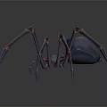Artistic Sci Fi Spider 3D Model With Dark Body Pink Red Legs And Red Eyes