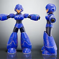 Blue Robot Action Figure Toy Model Front And Side View 3d model