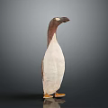 Penguin Figurine With Brown Head White Body And Yellow Feet Standing On Dark Background