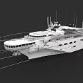 Modern Luxury Yacht With Sleek Exterior Multiple Decks And Large Windows