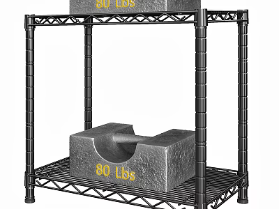 Black Metal Wire Shelving Unit With Heavy Duty 80 Lbs Weight Capacity 3d model