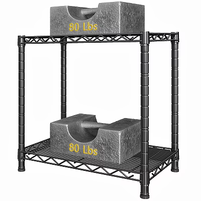 Black Metal Wire Shelving Unit With Heavy Duty 80 Lbs Weight Capacity 3d model
