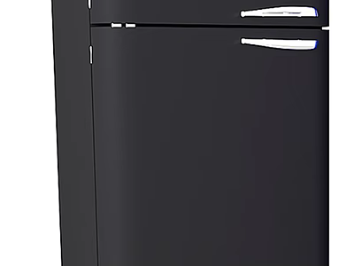 Black Modern Refrigerator Freezer With Silver Handles And Sleek Exterior Design 3d model