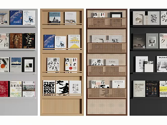 Modern Bookshelf Floor-Standing Bookshelf Storage Rack Books 3d model