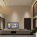 Modern Bright Dining And Living Space With Marble Flooring Built In Cabinets And Natural Greenery