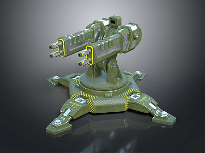 laser tower turret turntable sci-fi tower defense game tower defense sci-fi turret game turret game turret 3d model