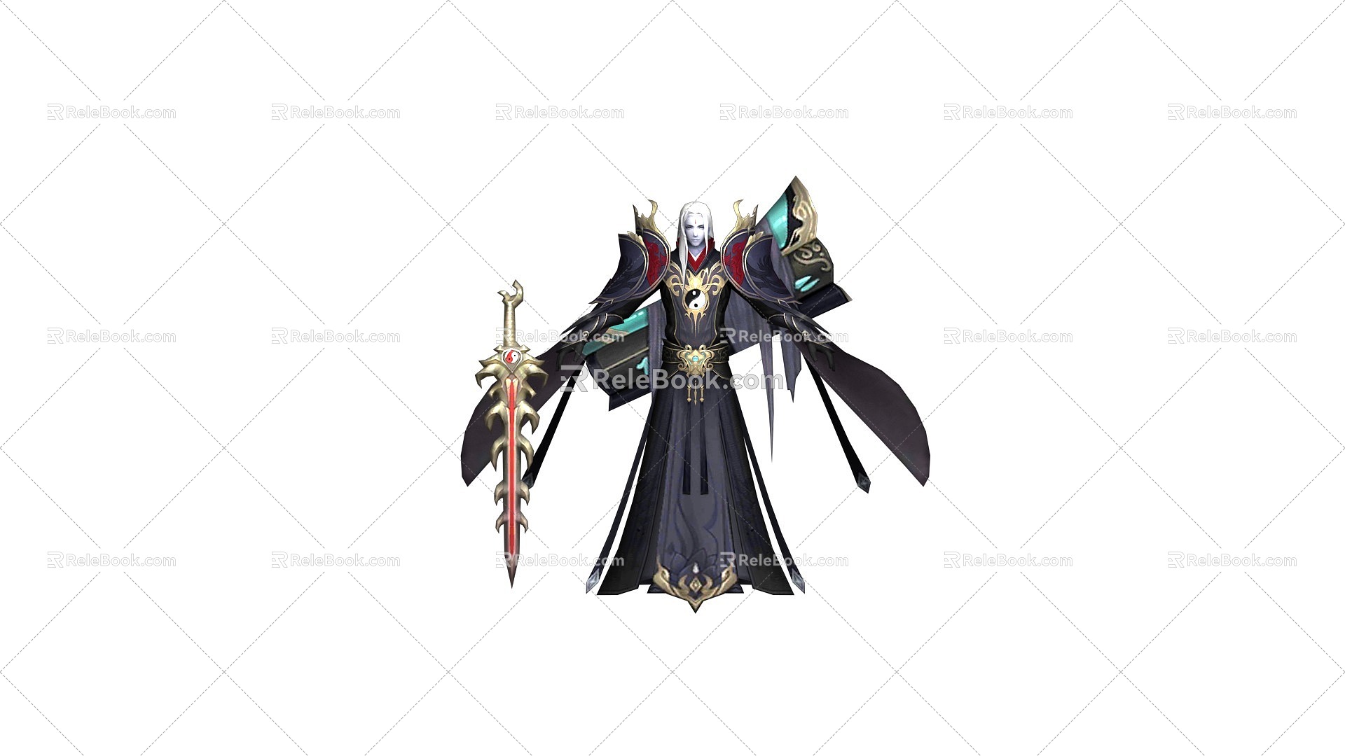 Back Coffin Swordsman Black Robe Male Swordsman Swordsman Xianxia 201498934 3d model