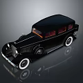 Classic Black Vintage Car With White Wall Wheels And Retro Exterior Design