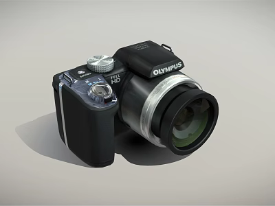 Olympus Digital Camera With Zoom Lens Control Dials And Stylish Body Design 3d model