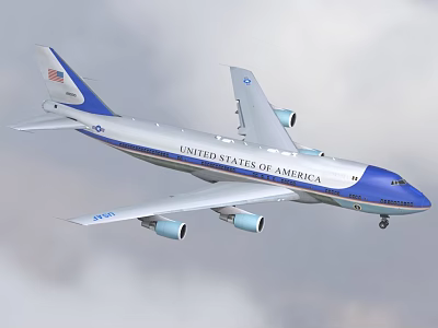 US Air Force One Boeing 747 Flying In The Sky 3d model