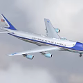 US Air Force One Boeing 747 Flying In The Sky 3d model
