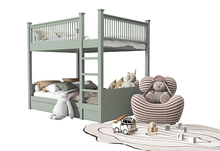 Modern Bed Children's Bed Double Bedside Table Boy's Bed Girl's Bed Bunk Bed High Bed Low Bed 3d model