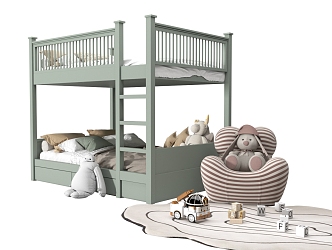 Modern Bed Children's Bed Double Bedside Table Boy's Bed Girl's Bed Bunk Bed High Bed Low Bed 3d model