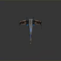 Detailed X Wing Fighter Model With Blue Red Accents And Metallic Starfighter Design