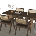 Dining table and chair 3d model