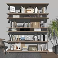 Modern Bookshelf Iron Bookshelf Decorative Bookshelf Book Ornaments 3d model
