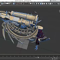Intricate Mechanical Weapon With Gears Telescope Crescent Moon Feather And Gear Structure