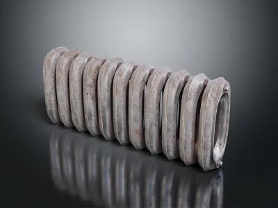 Household Appliance Metal Spring With Silver Texture And Reflective Surface 3d model