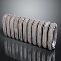 Household Appliance Metal Spring With Silver Texture And Reflective Surface