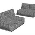 Modern Lazy Sofa Stool 3d model