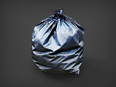 Shiny Silver Drawstring Trash Bag For Home Use Durable Design 3d model