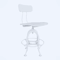 Industrial Style Leisure Chair With Wooden Seat Backrest And Metal Swivel Frame Footrest