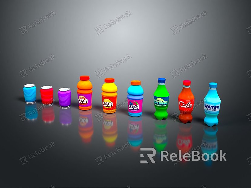 Modern Beverage Beverage Bottle Beverage Can Fruit Juice Fruit Juice Drink model