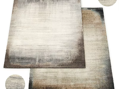 Modern Square Rug With Abstract Gradient Texture And Soft Neutral Tones For Living Room 3d model