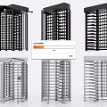Public Facilities Security Turnstiles Black Silver Different Metal Access Designs 3d model