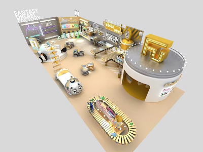 Cartoon Animation Game Toy Booth Display Space Conveyor Belt Meichen Exhibition 3d model