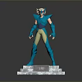 Blue Warrior Statue With Detailed Armor And JUNI Name Plate Base