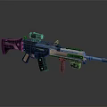 Modern Tactical Assault Rifle With Black And Tan Finish Attached Scope And Tactical Magazine