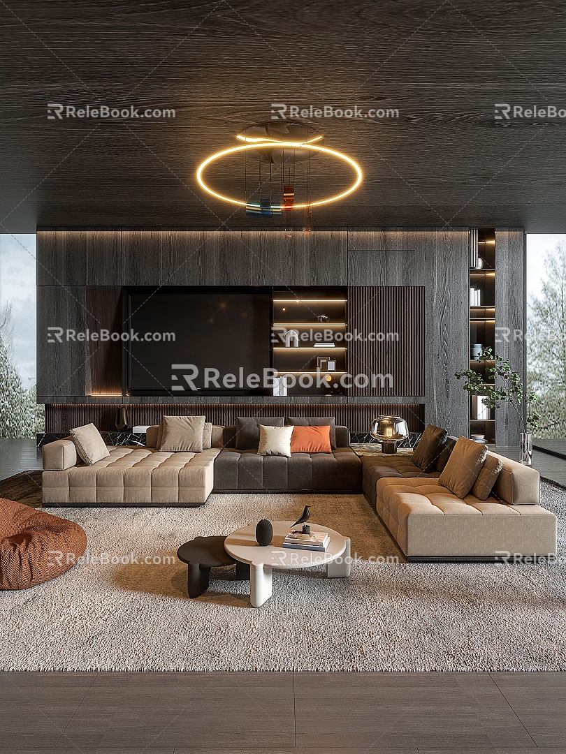 Minotti Lawrence Sofa Module Sofa Multiplayer Sofa Villa 3d model