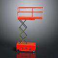 Red Scissor Lift Elevated Work Platform With Hydraulic System For Industrial Use 3d model