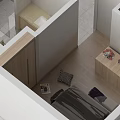 Wooden Hinged Door In Modern Living Room With Sofa Small Table And Wooden Floor