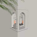 Artistic Wall Lamp Design With Maze Structure Arched Doorways And Palm Leaves