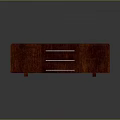 Dark Red Wooden TV Stand With Drawers And Open Shelves Design