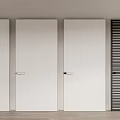 Modern White Hinged Doors With Sleek Design And Smooth Interior Surface 3d model
