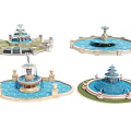 Various Ornamental Fountains with Tiered Designs Circular Bases and Decorative Water Elements