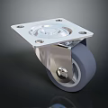 Swivel Caster Wheel Featuring Silver Square Plate And Gray Rubber Tire For Industrial Use