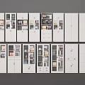 White Bookcases Interior With Glass Doors Open Shelves And Organized Books Files