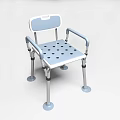 Light Blue Leisure Chair With Armrests Backrest Perforated Seat And Metal Legs
