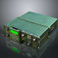 Green Military Style Portable Communication Device With Digital Display And Control Buttons
